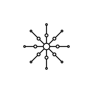 Snowflake icon. Christmas and winter theme. Simple outline illustration on white background on white background