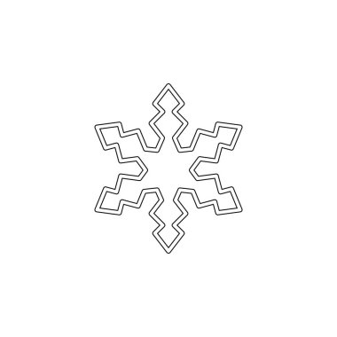 Snowflake icon. Christmas and winter theme. Simple outline illustration on white background on white background