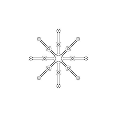 Snowflake icon. Christmas and winter theme. Simple outline illustration on white background on white background