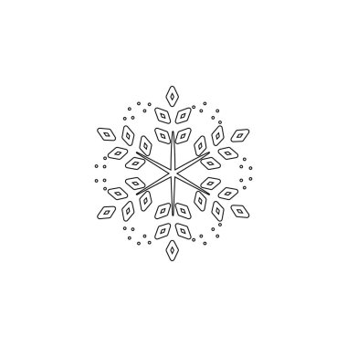 Snowflake icon. Christmas and winter theme. Simple outline illustration on white background on white background