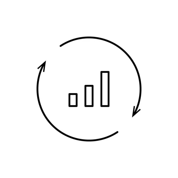 Διάγραμμα Μπαρ Βέλη Seo Εικονίδιο Απλή Γραμμή Περίγραμμα Διανυσματικά Στοιχεία — Διανυσματικό Αρχείο