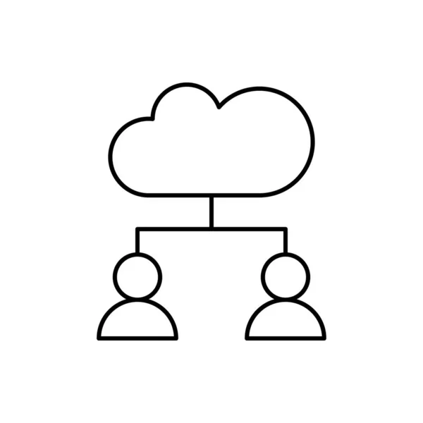 Cloud Computing Users Seo Icon Simple Line Outline Vector Elements — 图库矢量图片