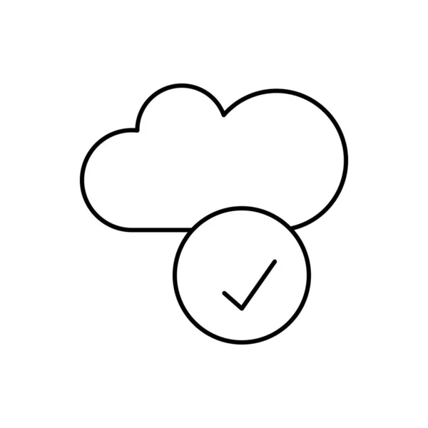 Cloud Computing Approve Seo Icon Simple Line Outline Vector Elements — 图库矢量图片