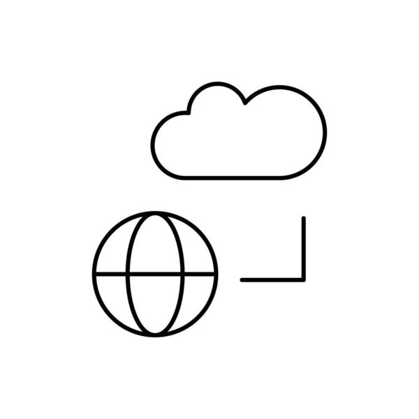 Cloud Computing Global Seo Icon Simple Line Outline Vector Elements — 图库矢量图片