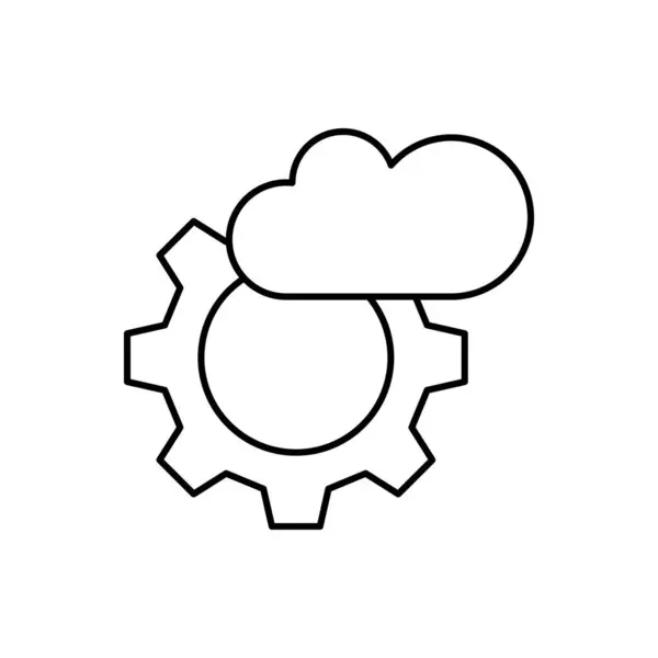 Cloud Computing Gear Seo Icon Simple Line Outline Vector Elements — 스톡 벡터