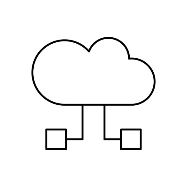 Cloud Computing Rectangle Seo Icon Simple Line Outline Vector Elements — Vector de stock