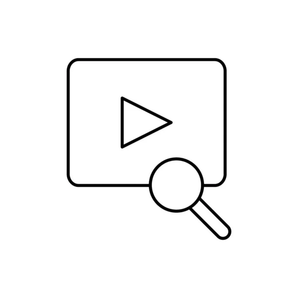 Video Player Seo Search Icon Simple Line Outline Vector Elements — ストックベクタ