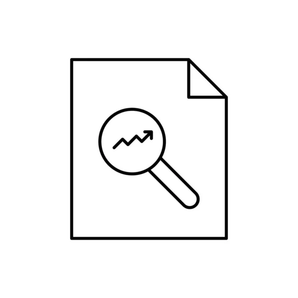 Magnifier Graph Paper Sheet Icon Simple Line Outline Vector Elements — Vetor de Stock