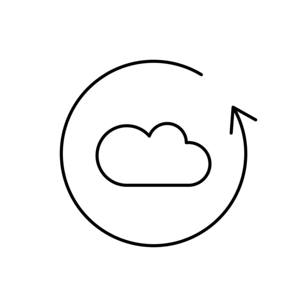 Cloud Circular Arrow Icon Simple Line Outline Vector Elements Commerce — 图库矢量图片