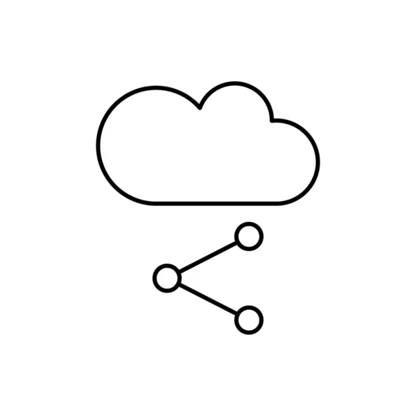 Cloud Computing Chart Seo Icon Simple Line Outline Vector Elements — Stockový vektor