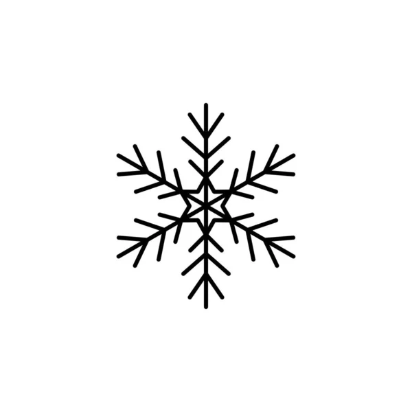 Snowflake Icon Christmas Winter Theme Simple Outline Illustration White Background — Stock vektor