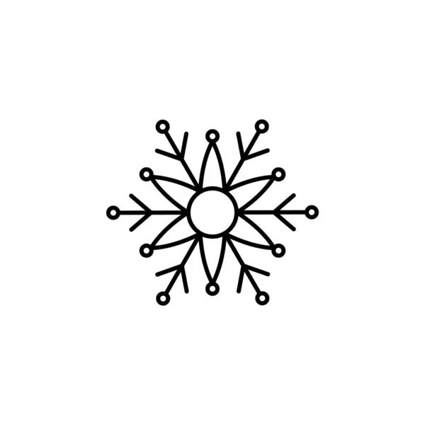 Snowflake Icon Christmas Winter Theme Simple Outline Illustration White Background — Stock vektor