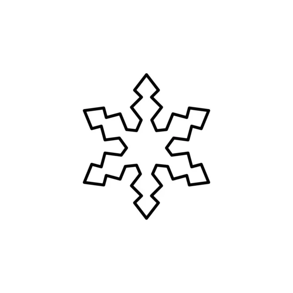 Snowflake Icon Christmas Winter Theme Simple Outline Illustration White Background — Wektor stockowy