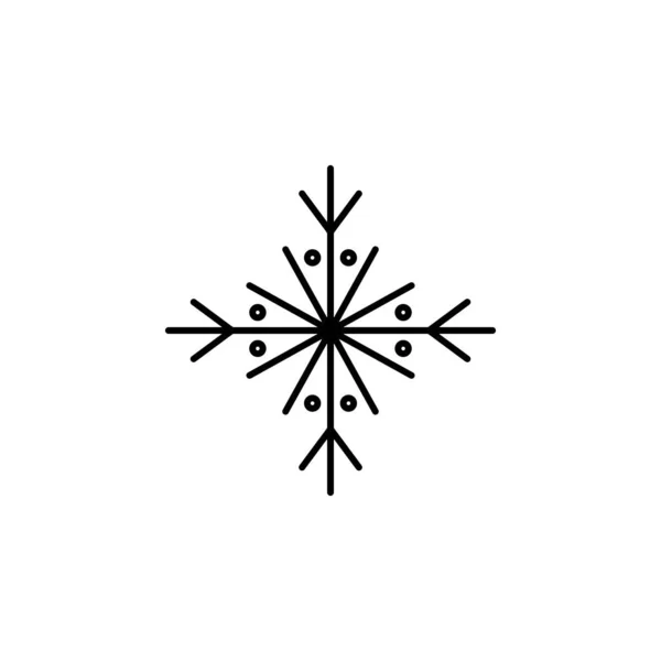 Snowflake Icon Christmas Winter Theme Simple Outline Illustration White Background — Vetor de Stock