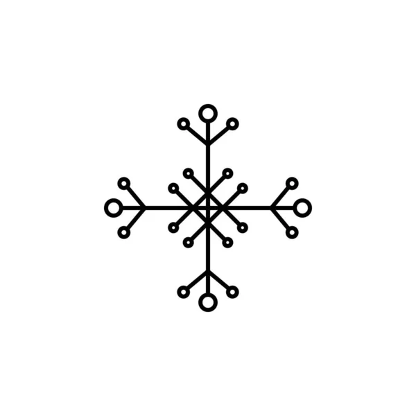 Snowflake Icon Christmas Winter Theme Simple Outline Illustration White Background — Vetor de Stock