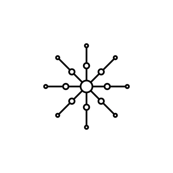 Snowflake Icon Christmas Winter Theme Simple Outline Illustration White Background — Stockvektor