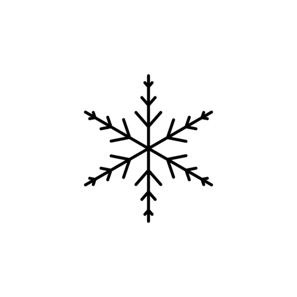 Snowflake Icon Christmas Winter Theme Simple Outline Illustration White Background — Stockvektor