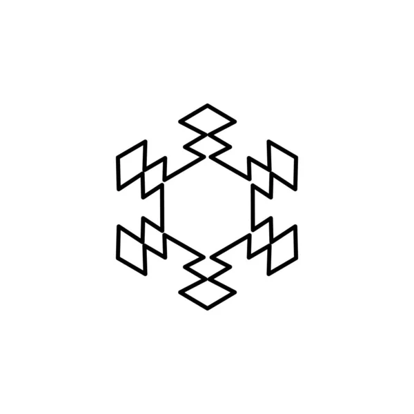 Snowflake Icon Christmas Winter Theme Simple Outline Illustration White Background — Stockvector