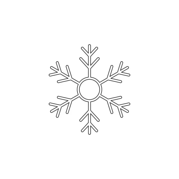 Εικόνα Νιφάδας Χιονιού Χριστούγεννα Και Χειμερινό Θέμα Απλή Απεικόνιση Περίγραμμα — Διανυσματικό Αρχείο