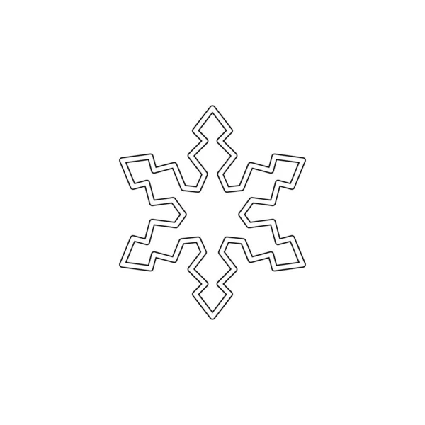 Snowflake Icon Christmas Winter Theme Simple Outline Illustration White Background — Wektor stockowy