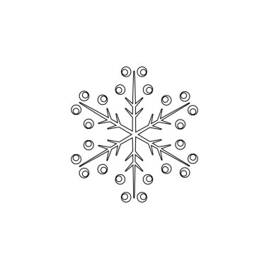 Snowflake icon. Christmas and winter theme. Simple outline illustration on white background on white background