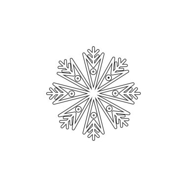 Snowflake icon. Christmas and winter theme. Simple outline illustration on white background on white background