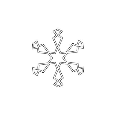 Snowflake icon. Christmas and winter theme. Simple outline illustration on white background on white background