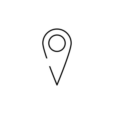 pin outline icon on white background