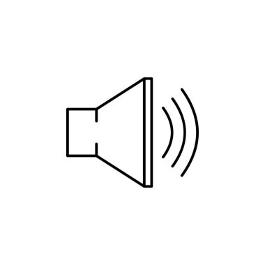 sound sign outline icon on white background