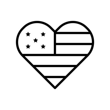 Love heart USA icon. Simple line, outline vector elements of America icons for ui and ux, website or mobile application on white background