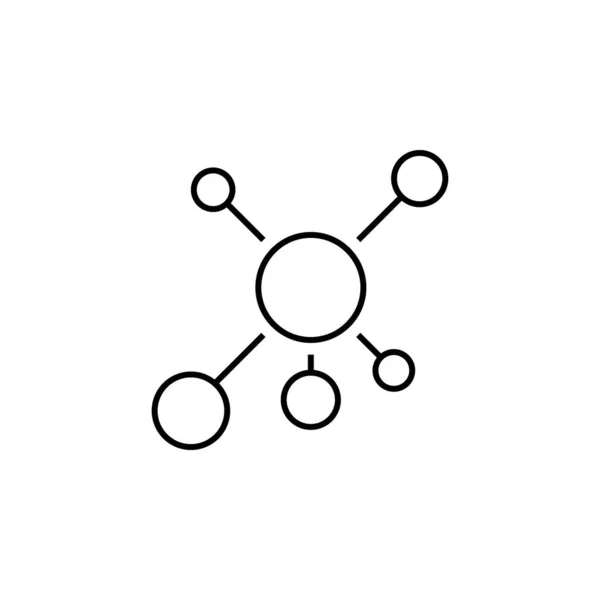 Molecules Outline Icon White Background — Vector de stock