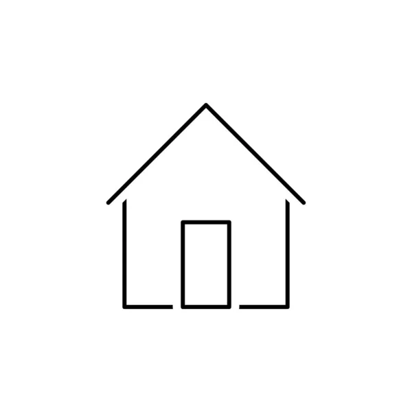 House Outline Icon White Background —  Vetores de Stock