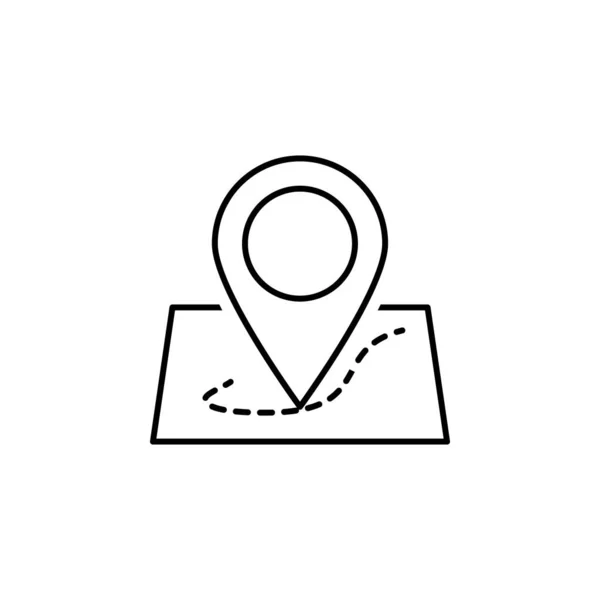 Pin Map Outline Icon White Background — 图库矢量图片