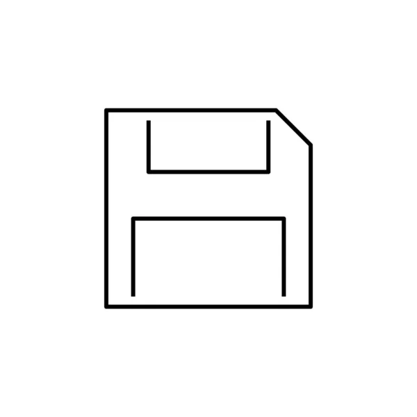 Floppy Disc Outline Icon White Background — Vector de stock