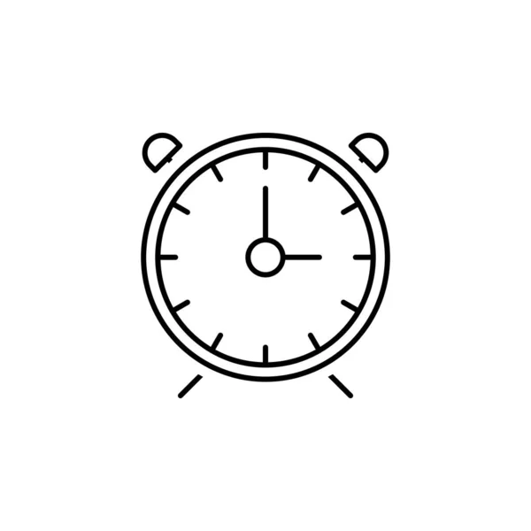 Alarm Clock Outline Icon White Background — Stock vektor