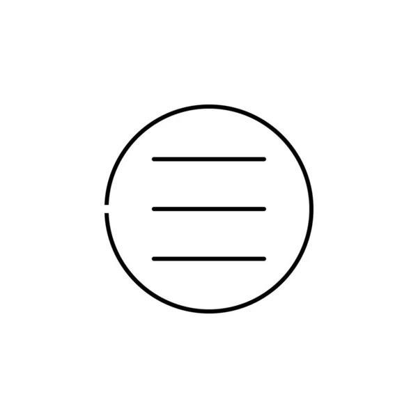 Menu Sign Circle Outline Icon White Background — Vetor de Stock