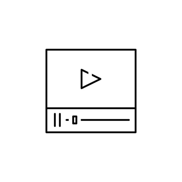 Media Player Outline Icon White Background —  Vetores de Stock