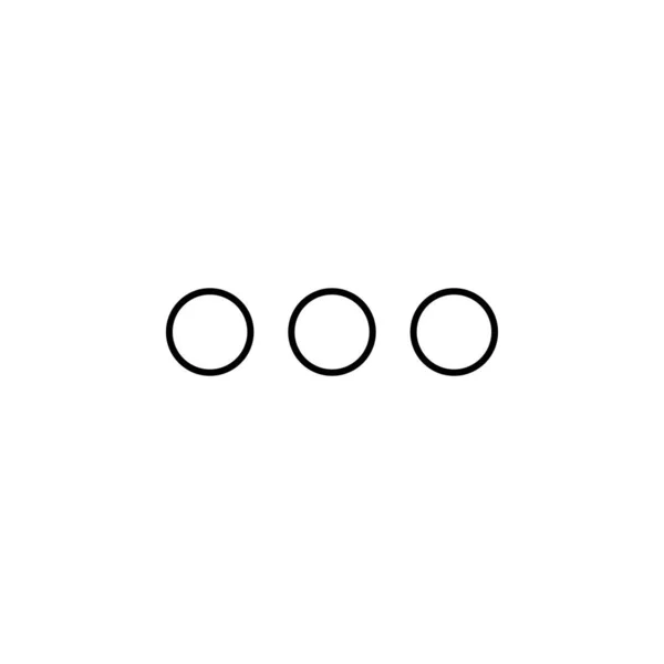Three Dots Outline Icon White Background — Vetor de Stock