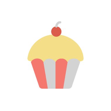 Food cake cherry icon. Simple color vector elements of America icons for ui and ux, website or mobile application on white background