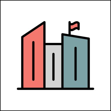 Construction buildings USA icon. Simple color with outline vector elements of America icons for ui and ux, website or mobile application on white background