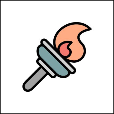 Burning fire USA flag icon. Simple color with outline vector elements of America icons for ui and ux, website or mobile application on white background