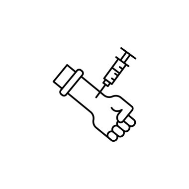 Heroin icon. Simple line, outline vector of addiction icons for ui and ux, website or mobile application on white background