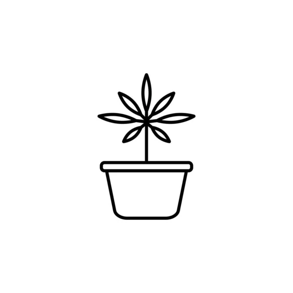 Cannabis Plant Icon Simple Line Outline Vector Addiction Icons Website — Stockový vektor