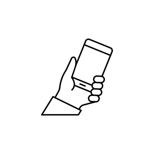 Значок Смартфона Упрощенная Линия Обозначение Вектора Зависимости Сайт Мобильное Приложение — стоковый вектор
