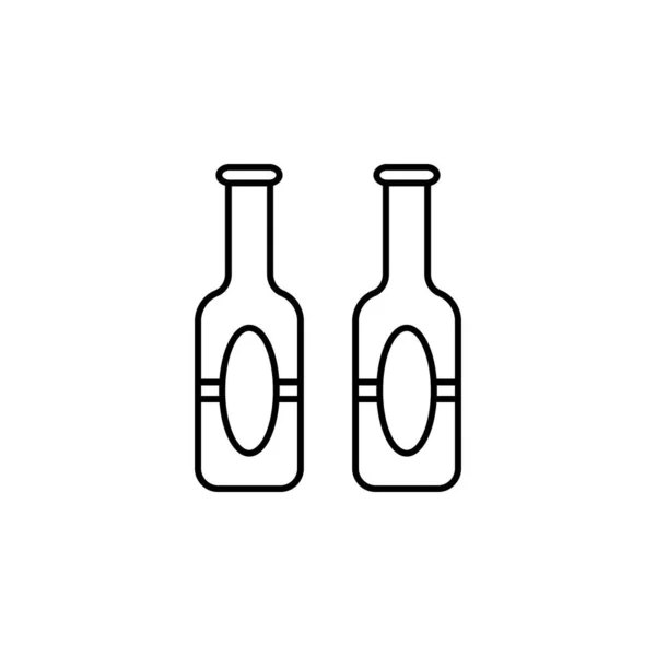 Алкогольная Икона Упрощенная Линия Обозначение Вектора Зависимости Сайт Мобильное Приложение — стоковый вектор