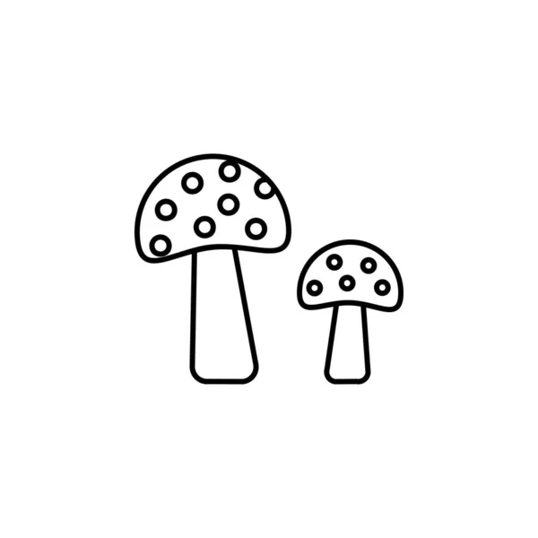 Mushroom Icon Simple Line Outline Vector Addiction Icons Website Mobile — Stok Vektör