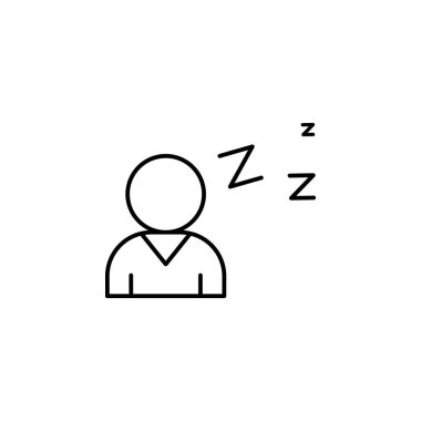 Sleeping icon. Simple line, outline vector of addiction icons for ui and ux, website or mobile application on white background