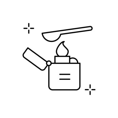 Heroin, addictions, spoon icon. Simple line, outline vector elements of addictive human for ui and ux, website or mobile application on white background