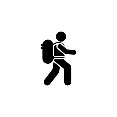 Man adventure backpack icon. Element of pictogram adventure illustration vector