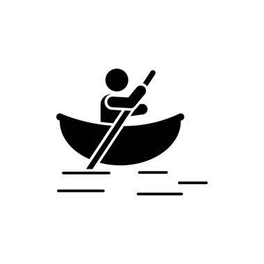Man canoe river boat adventure icon. Element of pictogram adventure illustration vector
